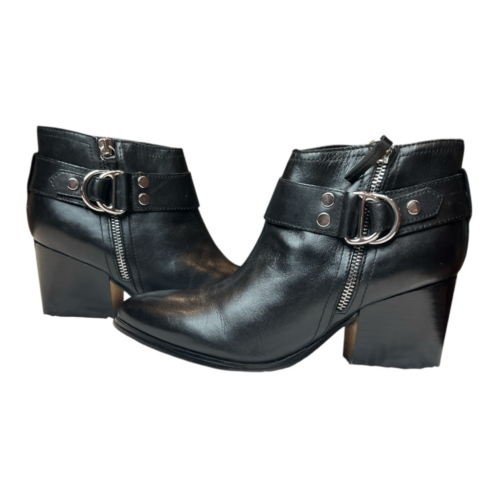 Marc Fisher Black Leather Booties VANQAR Pointed Toe - Women’s Sz 8M